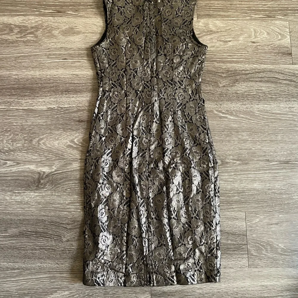 NWT White House Black Market gold/black lace dress - Picture 5 of 7